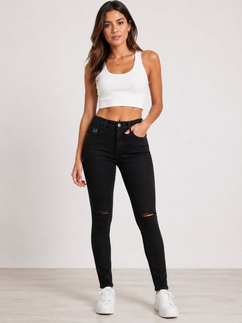 Miller Jeans Black Skinny Jeans Women's BR 34 US 0 Distressed Stretch